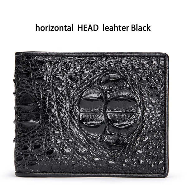 Head Leather McParko Роскошный кошелек из натуральной крокодиловой кожи, мужские кошельки, модный брендовый маленький кошелек, элегантный мужской кошелек из крокодиловой кожи, короткий - Цвет: Head Leather