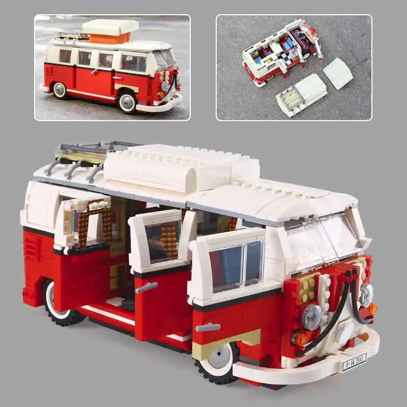 Новая техническая серия 1342 шт. Volkswagen T1 Camper модель автомобиля-фургона строительные блоки наборы набор кирпичей совместимые 10220 игрушки подарки