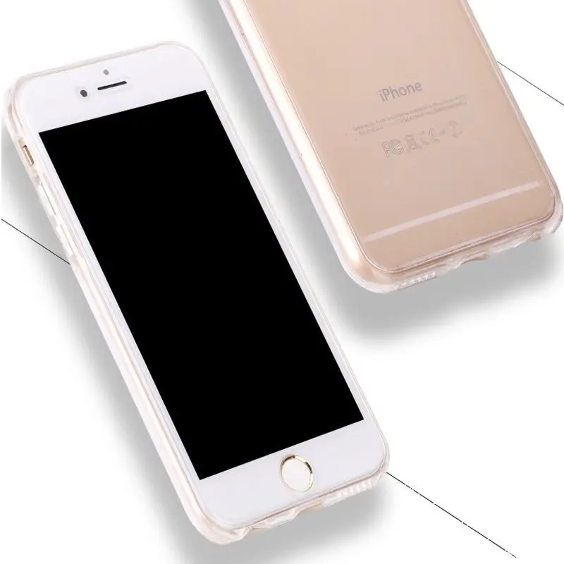 Для iPhone 8 7 6 6S Plus X SE 5S 360 чехол Чехол для всего тела мягкий прозрачный силиконовый