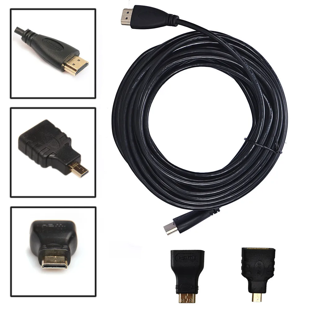 Универсальный стандарт Malloom 2019 5 м 3 в 1 HDMI HDMI/Mini/микро адаптер кабель HD для