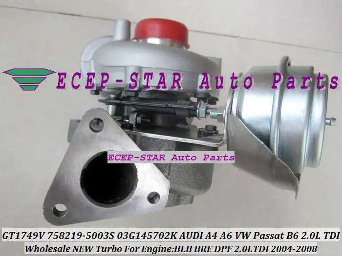 GT1749V 758219 5003S 03G145702K турбо для Audi A4 B7 A6 C6 Volkswagen VW Passat B6 BRE BLB DPF BRF 2.0L TDI бесплатная