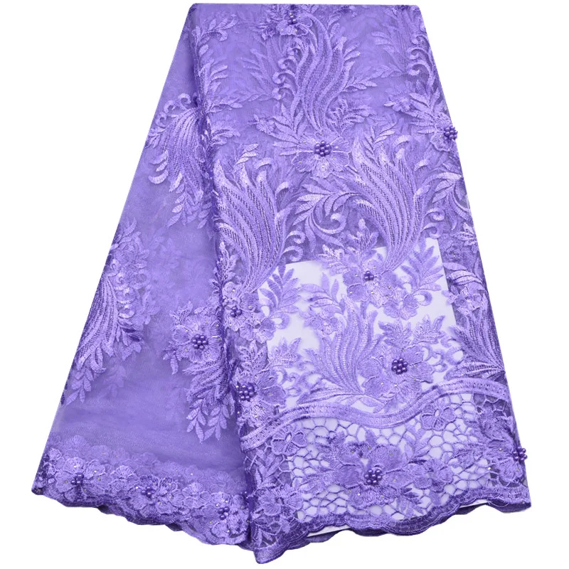 5 Yards African Lace Fabrics For Wedding Dress With Beaded High Quality French Tulle Fabric A1184 | Дом и сад
