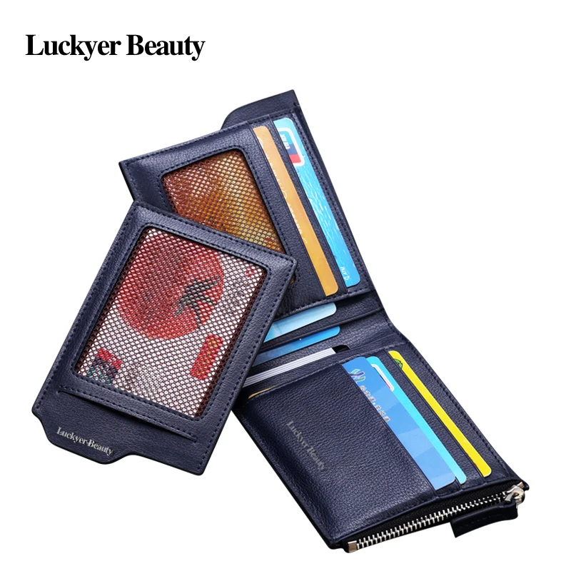 Luckyer Beauty модные для мужчин кошелек Элитный бренд кожа женские кошельки бизнес