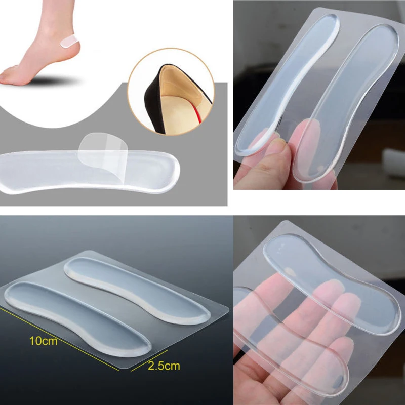 4 pair Women's Silicone Gel Heel Cushion protector Foot feet Care Shoe Insert Pad Insole Female Protector for foot | Обувь