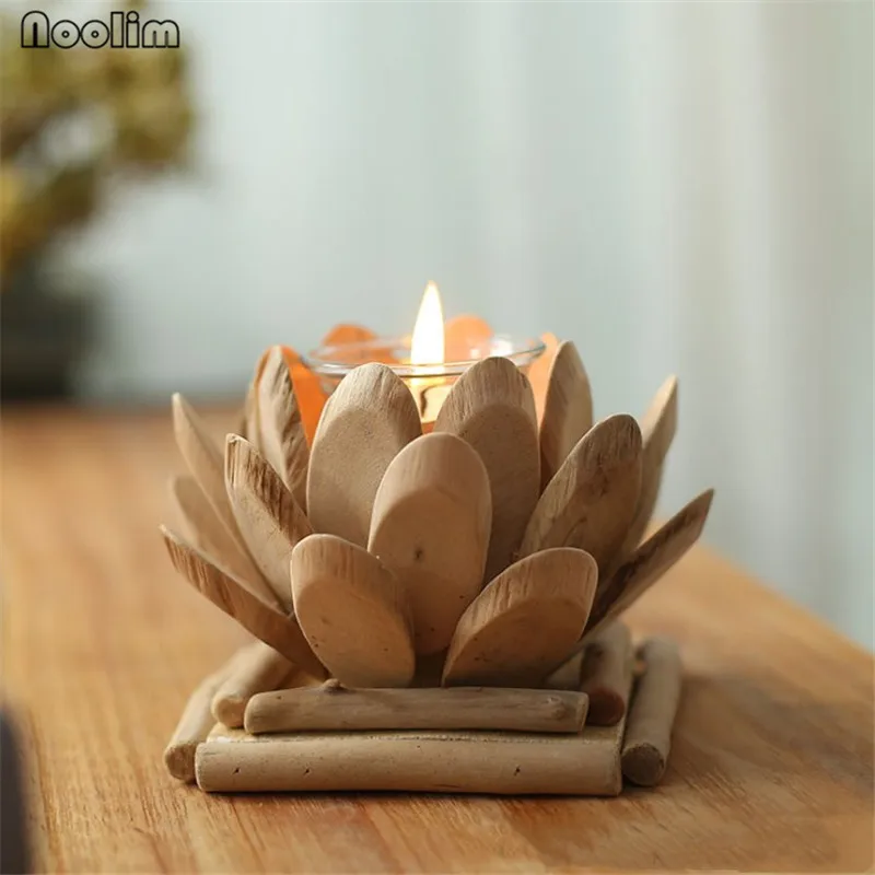 Деревянный подсвечник в форме лотоса ручной работы|lotus candle holder|candlestick weddinghome decor |