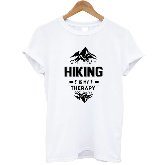 Hiking is my therapy женские летние топы 2019 летняя футболка с короткими рукавами и круглым