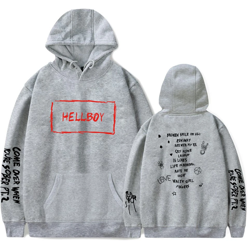 Новая мужская толстовка с капюшоном lil peep HELLBOY простая Толстовка принтом весенне