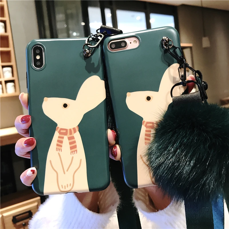 Чехол для iphone XS max Rabbit милый мягкий зеленый чехол 8plus 8 X XR 6s 6sp 7 7P с мультяшным