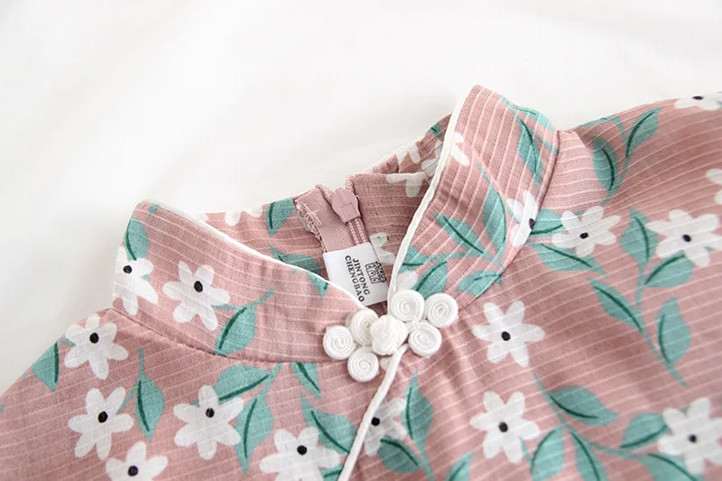 Демисезонный платье с длинными рукавами для девочек цветочный 2 до 8 лет