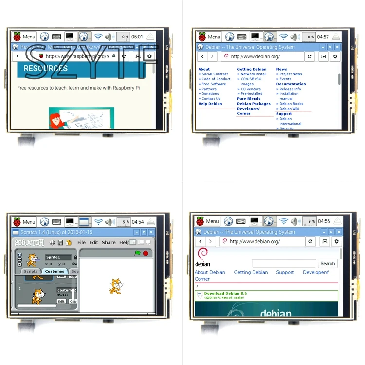 3 5 дюймовый резистивный сенсорный ЖК-дисплей для модели raspberry pi B + или 2 |