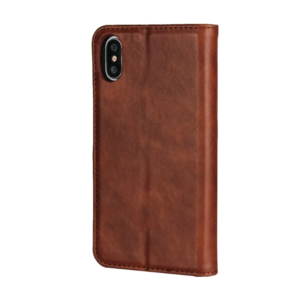 LUCKBUY для Apple iPhone X XR XS Max роскошный телячья кожа Сильный магнитный кошелек чехол