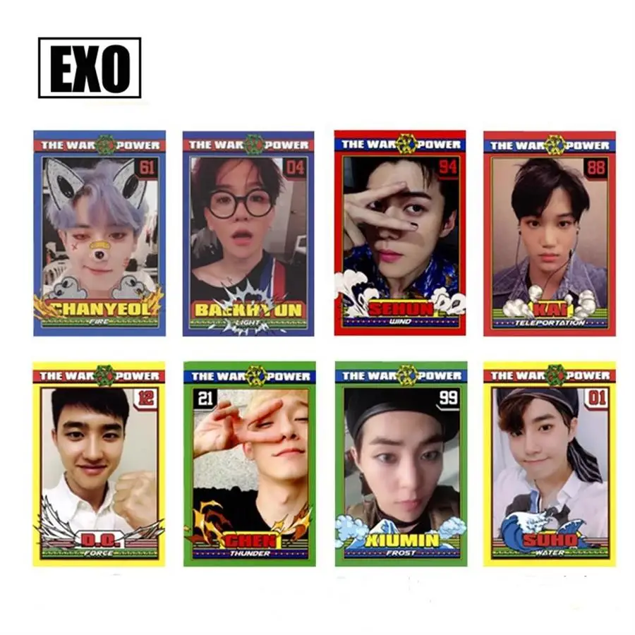 Kpop EXO сила музыки фото карты Самостоятельная автограф Фотокарта постер 8