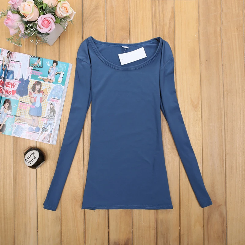 2018 для женщин Джемпер Футболка демисезонный с длинным рукавом Винтаж эластичная