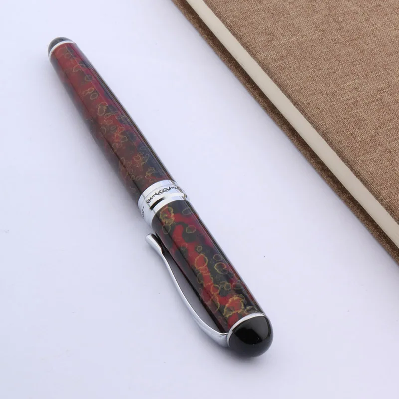 Jinhao Красный Ледяной цветок 750 Серебряная отделка перо для каллиграфии перьевая
