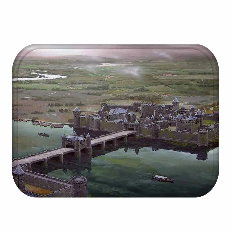 New Welcome Mats Retro Castle Print Area Rug Doormats Bathroom Kitchen Carpet Home Sand Free Living Room Anti-Slip | Дом и сад