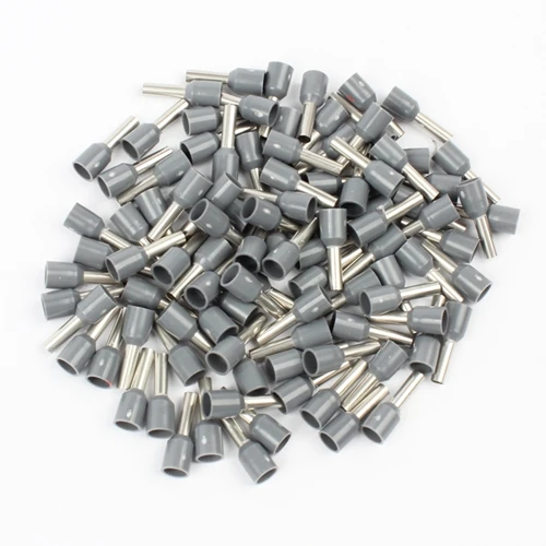 Gray DIANQI E2508 трубки изолированные клеммы 2.5MM2 100 шт./упак. изолированный кабель провода разъем изоляционный обжимной клеммный Разъем E - Цвет: Gray