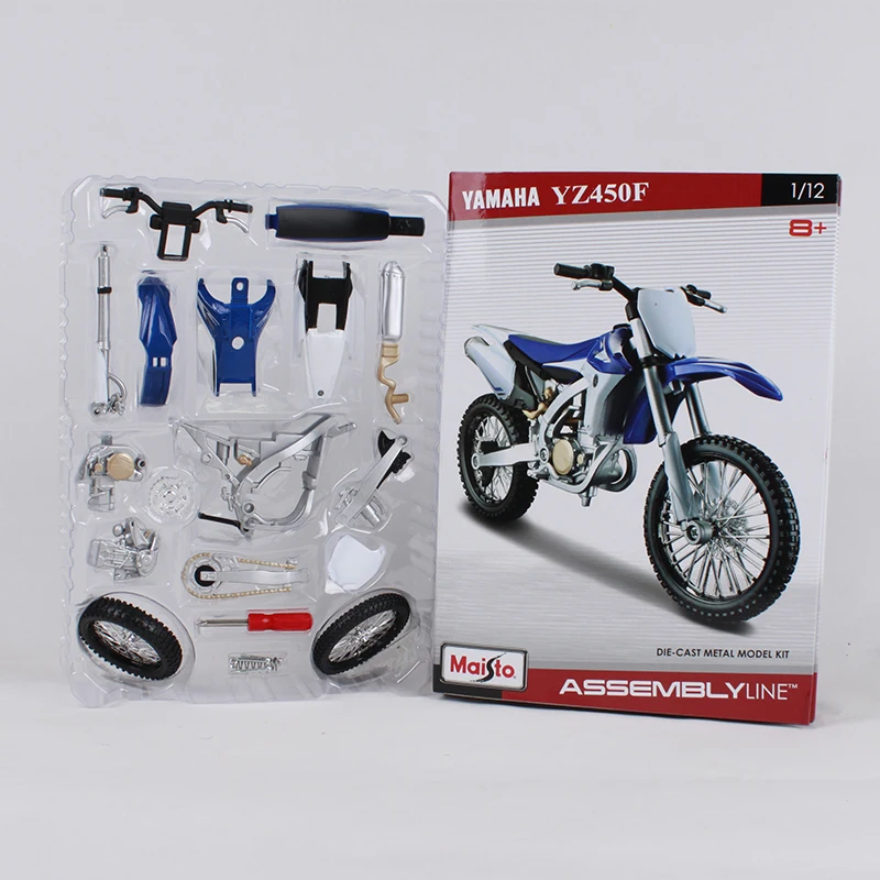 Maisto 1:12 Yamaha yz 450 синий мотоцикл литьевая Металлическая Модель комплекты для сборки