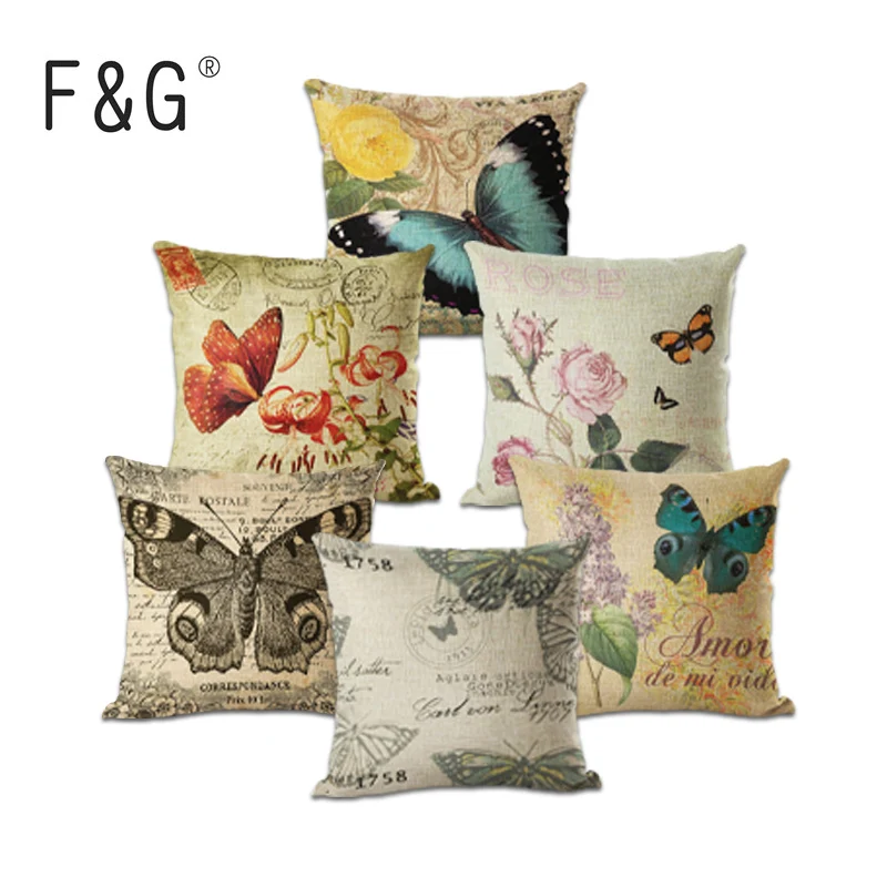 Кантри белье Винтаж подушка в виде бабочки крышка декоративное для дивана