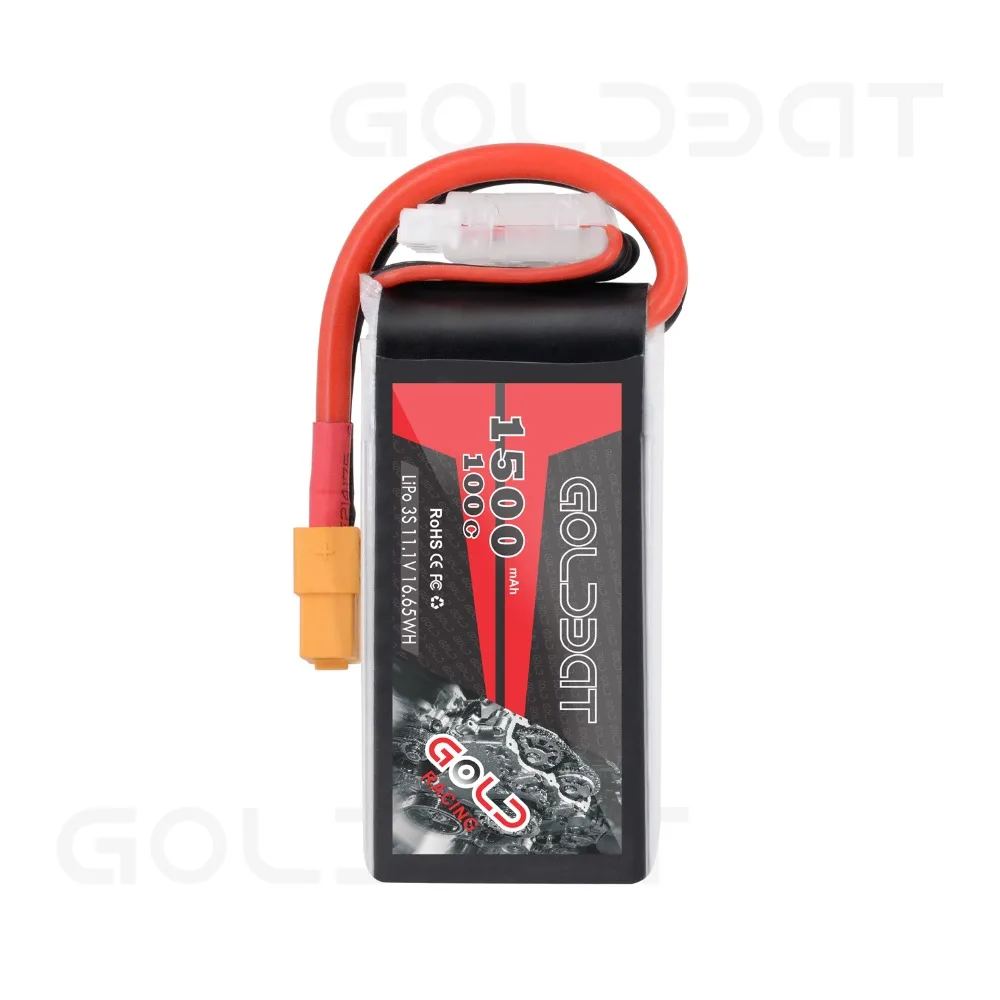2 шт. GOLDBAT 1500mAh 11,1 v Lipo батарея для fpv батареи Lipo 11,1 V 3S 100C батарея lipo для дрона с XT60 разъемом для fpv heli