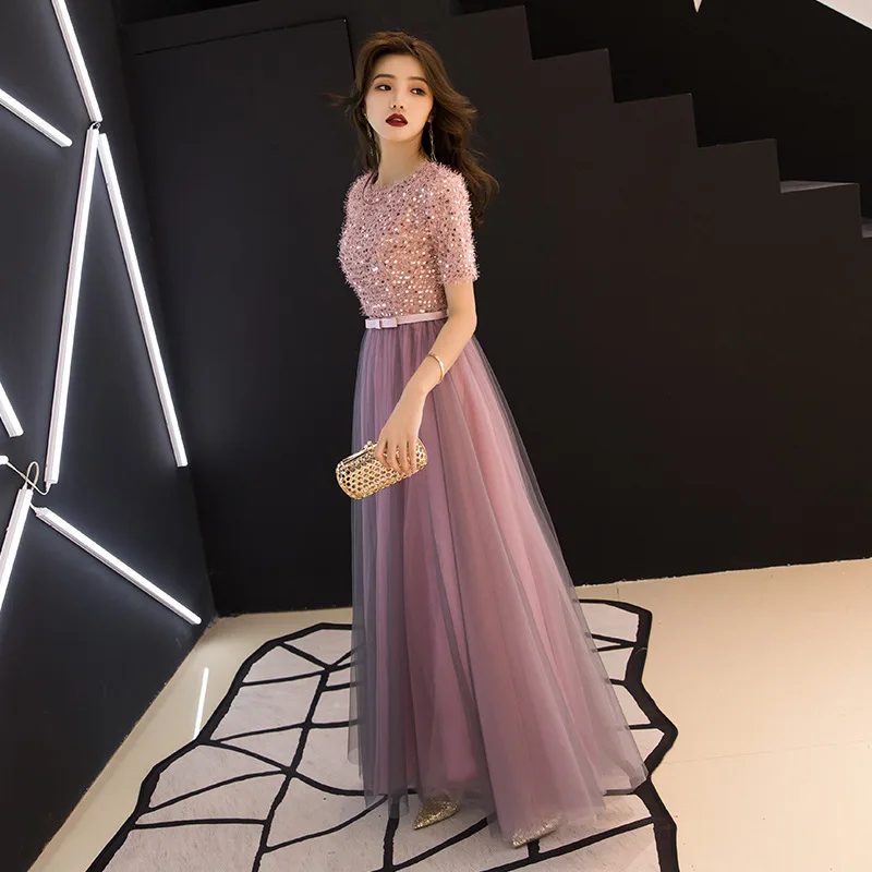 Вечервечерние платье невесты Восточное Элегантное Длинное Ципао с круглым