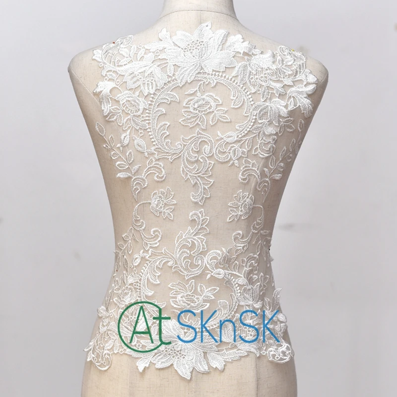 2017 французская кружевная ткань цвета слоновой кости вышивка Кружевная