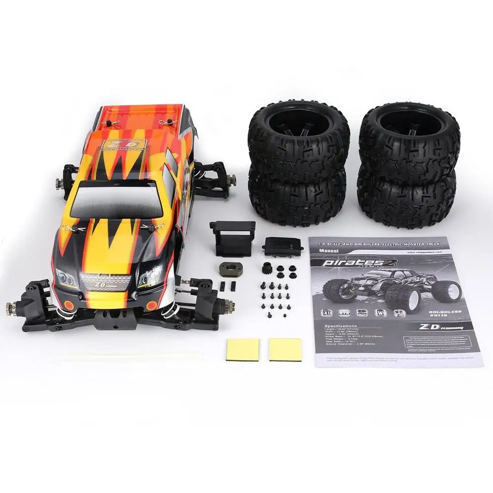 V2 Empty frame ZD Racing 9116-V2 9116-V3 1:8 масштаб 4WD монстр грузовик без электронных частей комплект версия - Цвет: V2 Empty frame