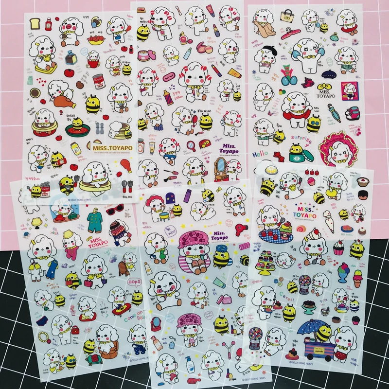 6 листов/упаковка милые наклейки с овечками блокнот Альбом DIY рукоделие этикетки