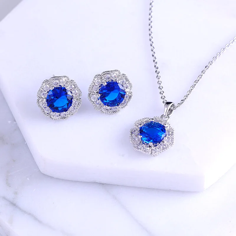 Новый дизайн Роскошные AAA Циркон Круглой формы ожерелье в форме цветка