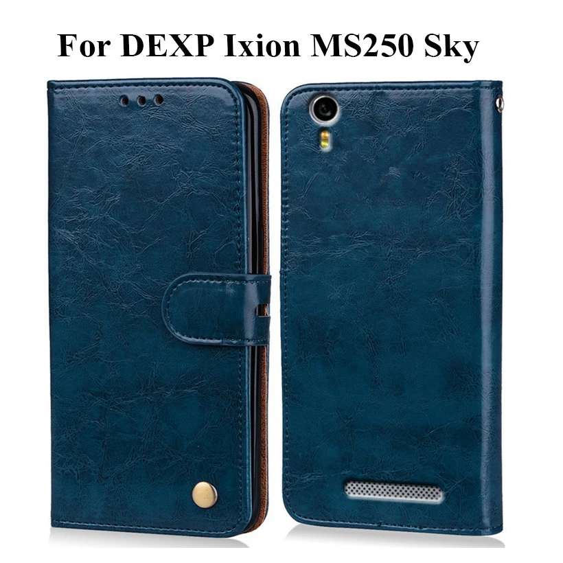 Роскошный нескользящий Чехол-бумажник из искусственной кожи для DEXP Ixion MS250 Sky