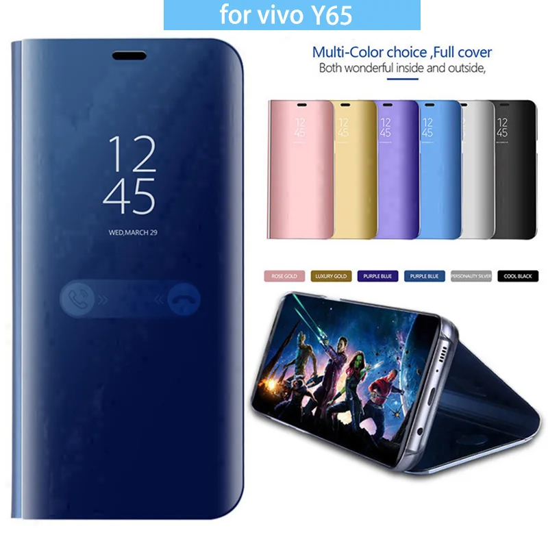 Роскошный зеркальный кожаный чехол книжка с подставкой для VIVO Y65|Бамперы| |