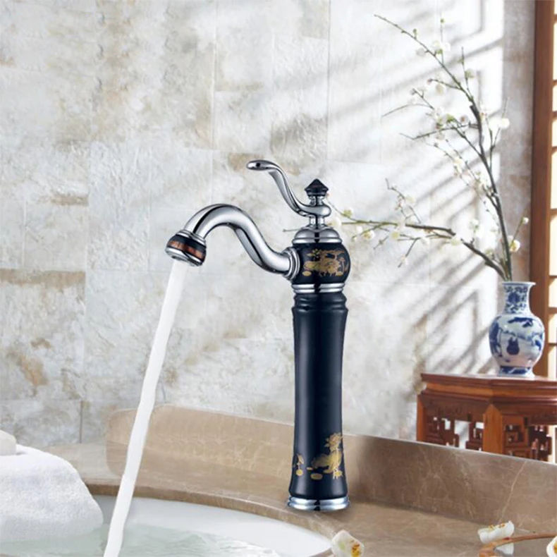 Новый фарфоровый и латунный смеситель хромированный для раковины в ванной