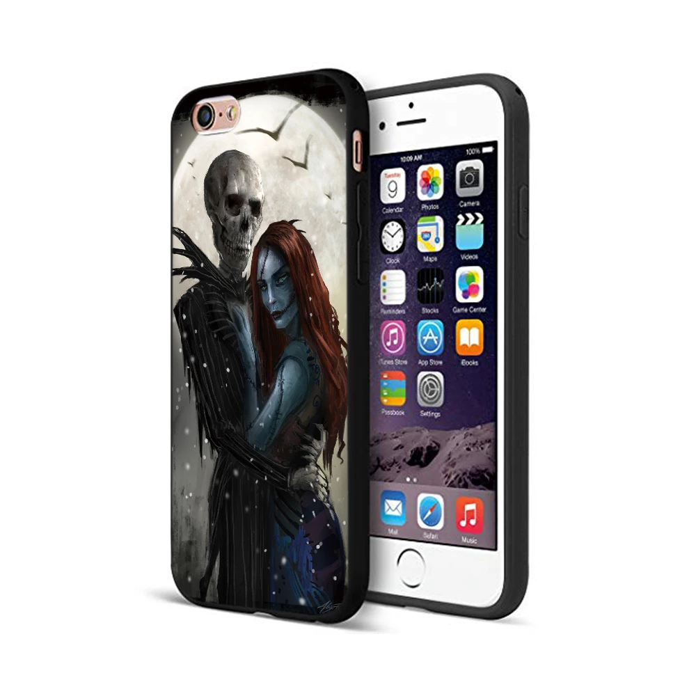 Черный ТПУ чехол для iphone 5 5s se 6 6s 7 8 plus x 10 XR XS 11 pro MAX силиконовый Джек и Салли кошмар
