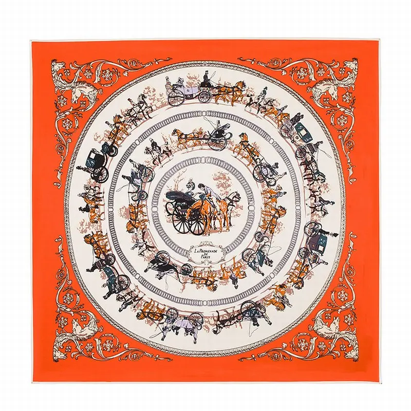 100% шелковый квадратный шарф с испанским принтом лошади шейный платок