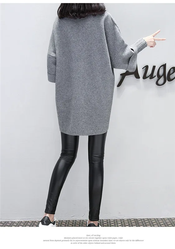 FMKW осень-зима модное однотонное платье с рукавом повседневные свободные платья