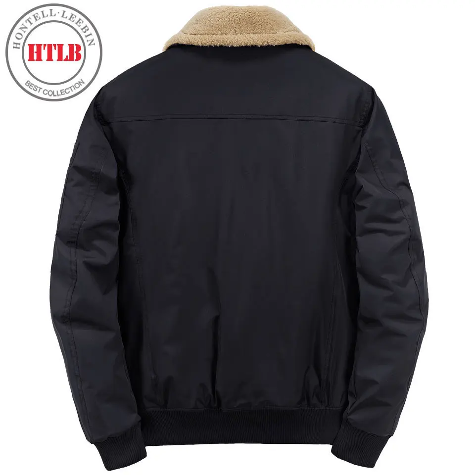 HTLB Winter Warm Jacket Parkas Men Brand Autumn Windproof Thick Fleece Fur Collar Warm Bio Down Parka Men Short Coat Male