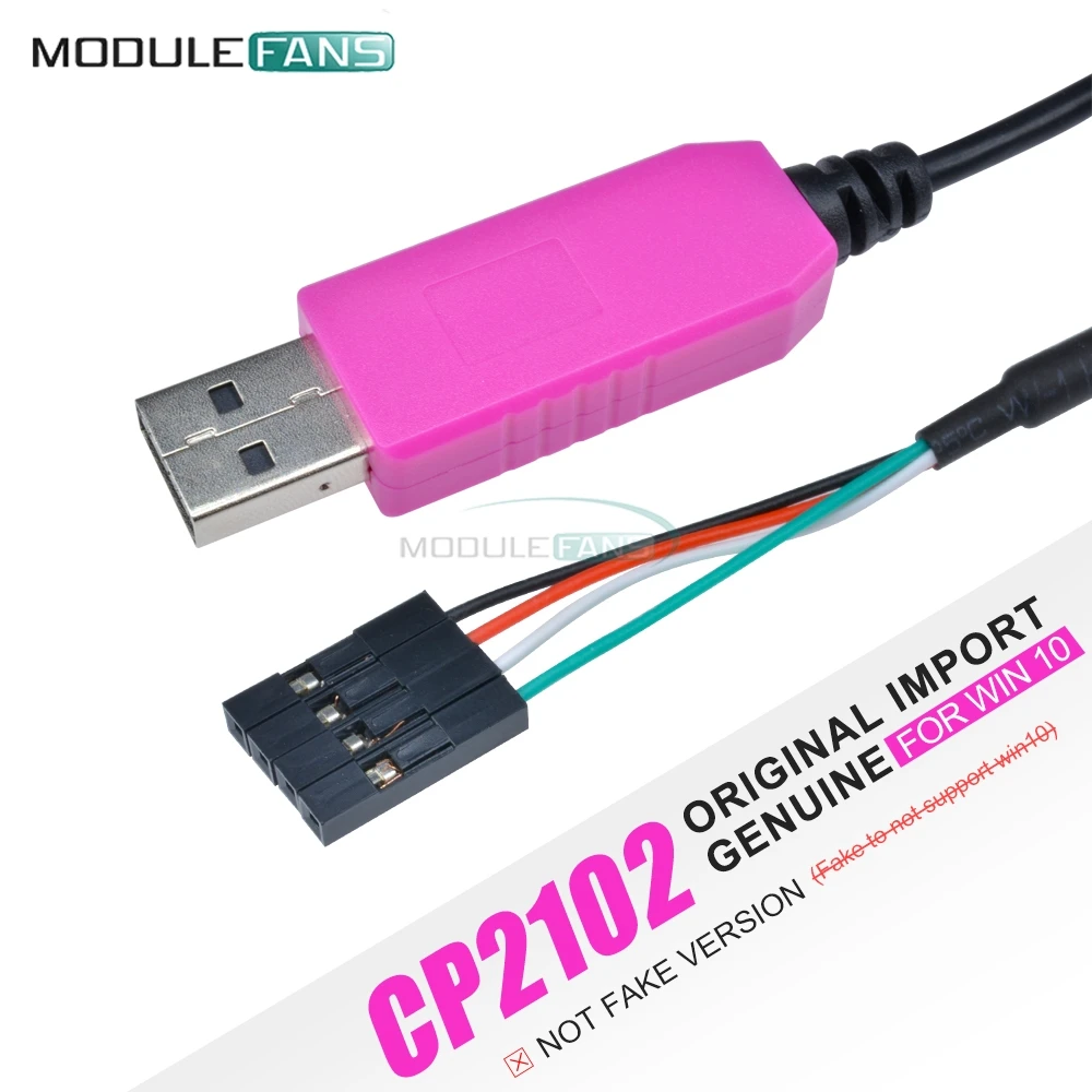 Оригинальный 1 м CP2102 USB UART TTL кабель 4 Pin последовательный адаптер загрузки модуль