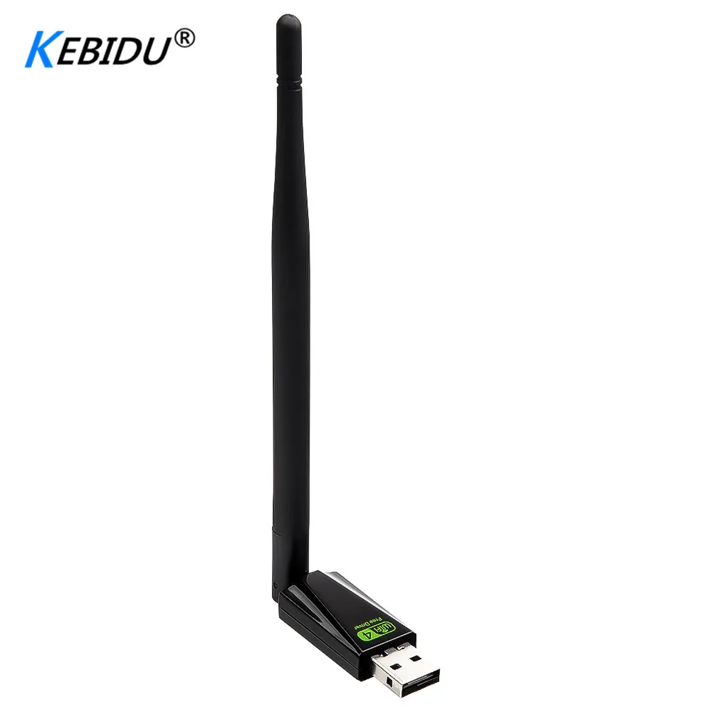 Kebidu Бесплатный драйвер Wifi приемник USB Сетевая карта адаптер 150 Мбит/с 2 дБ WiFi для