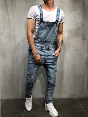 Men's Jeans New Hole-in-the-Back Suspenders Large Size Exploded | Мужская одежда