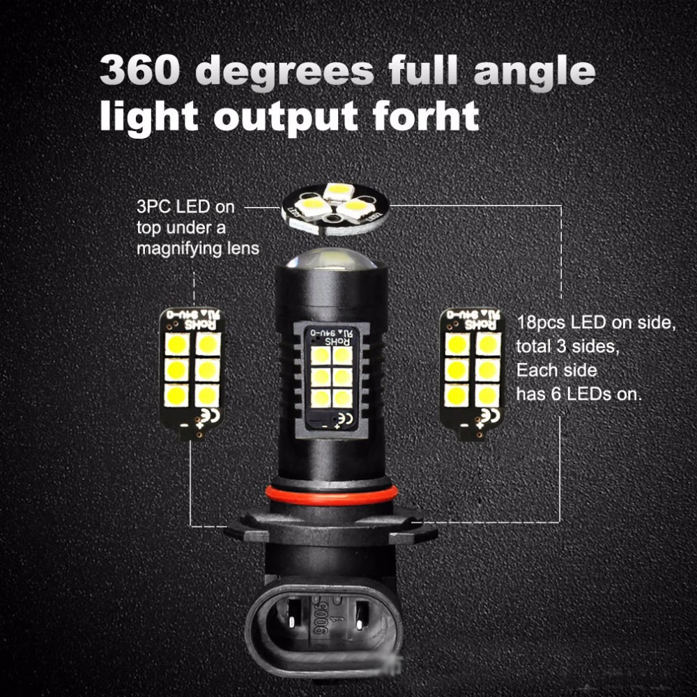 

2x Canbus Type 9005 3030 21SMD LED DRL Daytime Running Fog Lights Bulbs Fit For Mazda 3 2010-2013