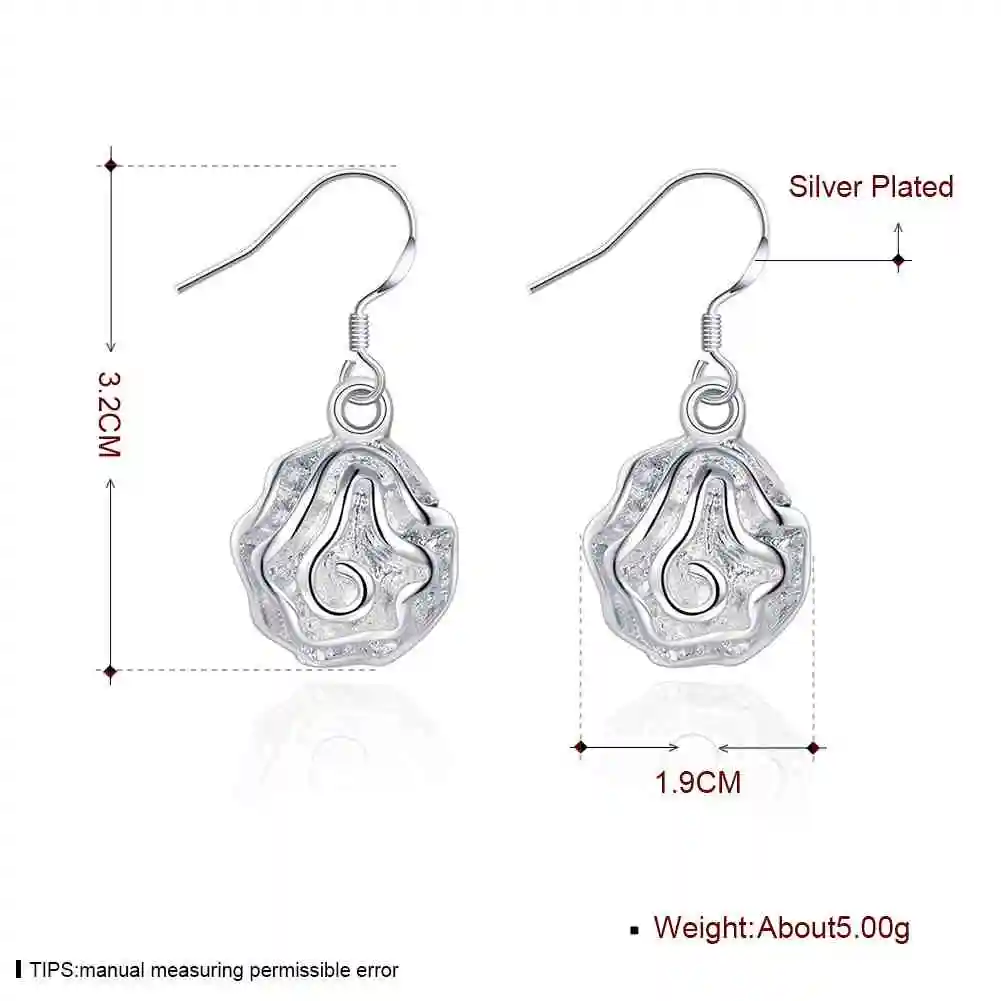 Простые Модные Стильные посеребренные модные розовые серьги ювелирные мужские