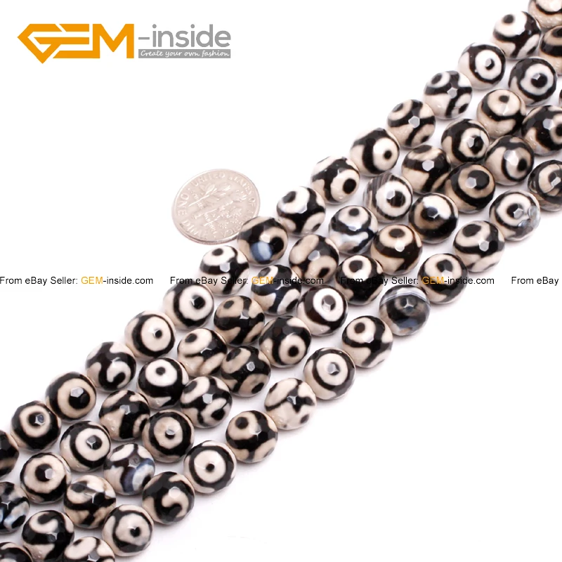 Ограненные бусины в виде глаз огненных агатов для изготовления ювелирных