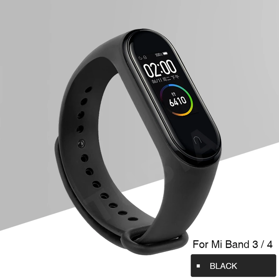 black A Clear mi Band 4 3 ремешок на запястье для Xiaomi mi Band 3 4 Браслет Силиконовый mi band 3 4 NFC аксессуары Smart mi band 4 Correa - Цвет: black A