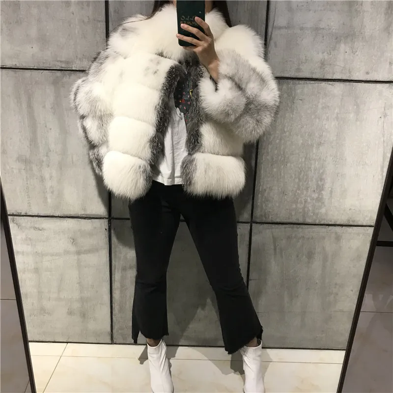 Женская меховая куртка женская верхняя одежда из натурального Лисьего меха |