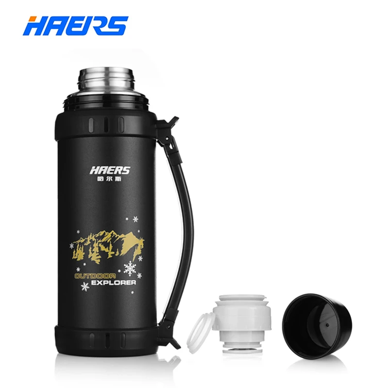 Фирменный термос Haers 1.1L нержавеющая сталь. Спортивная бутылка для питьевой воды с