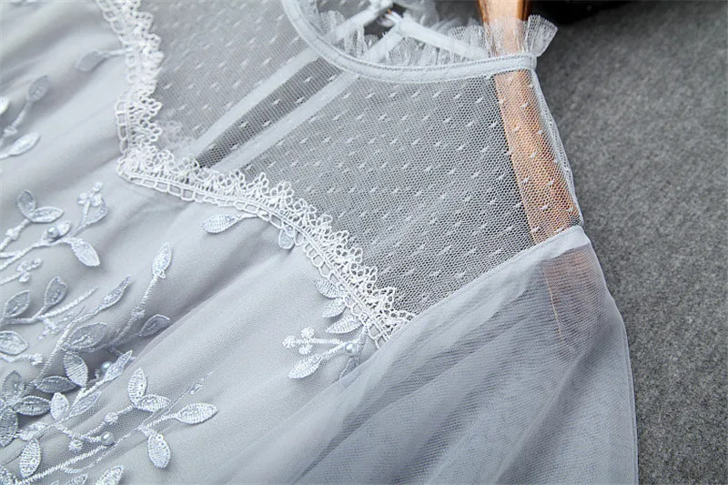 Summer Dresses Women Designer Butterfly Sleeves Transparent Beading Embroidery Asymmetrical Dovetail Tulle Party Dress Sexy