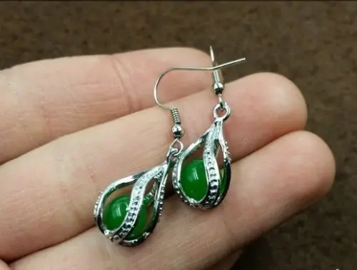 Зеленый малайский жадеит серьги женские модели jadeite передачи бисера|jadeite