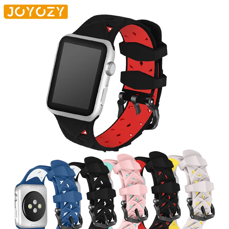 Силиконовый сменный спортивный ремешок для Apple Watch 38 мм/40 мм/42 мм/44 мм браслет iWatch