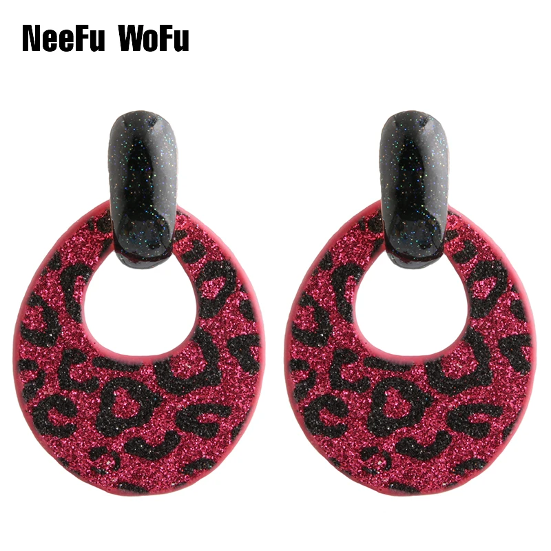 Серьги NeeFu WoFu из кожи тигра и сплава большие серьги длинная водяная капля Женская