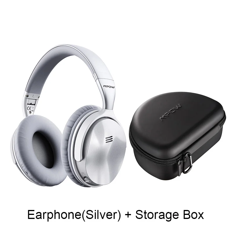 Silver and Bag-H5 Mpow H5 2nd Беспроводной Bluetooth гарнитура Bluetooth активные Шум шумоподавления наушники с 18 часов проигрывания Шум микрофон с функцией шумоподавления - Цвет: Silver and Bag-H5
