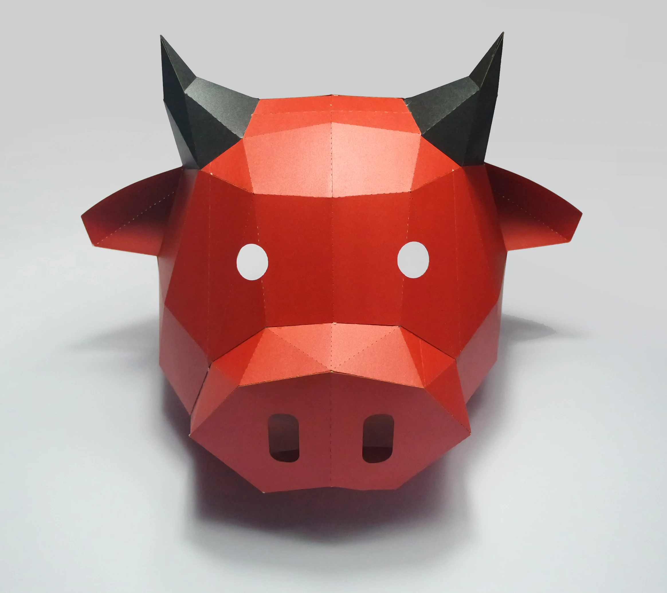 3D Бумажная Маска модный красный бык корова костюм животного косплей сделай сам
